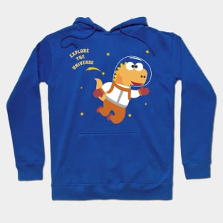 Funny dinosaur in space. Dinosaur in outer space Hoodie